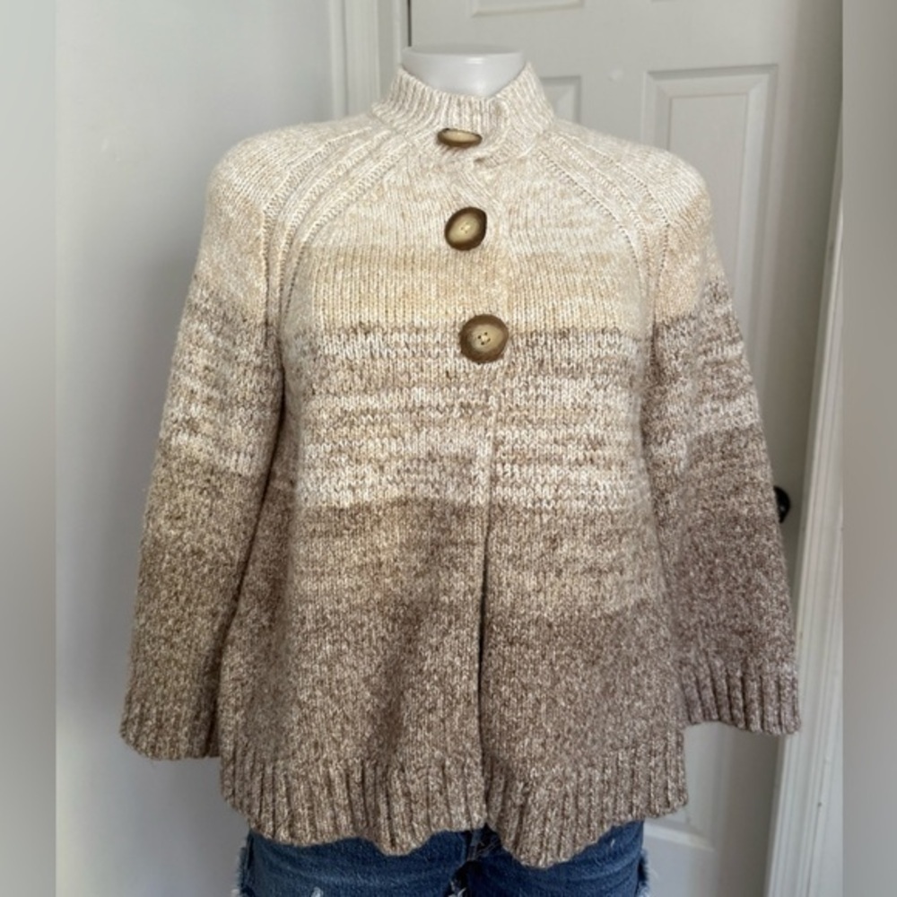 Charter Club Cream and Brown Cardigan